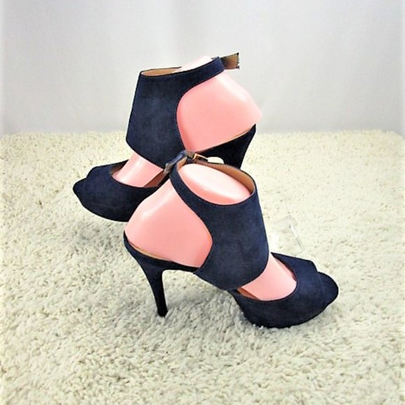 Blue Suede Nine West Sandaled Heels 8.5 - Picture 12 of 12